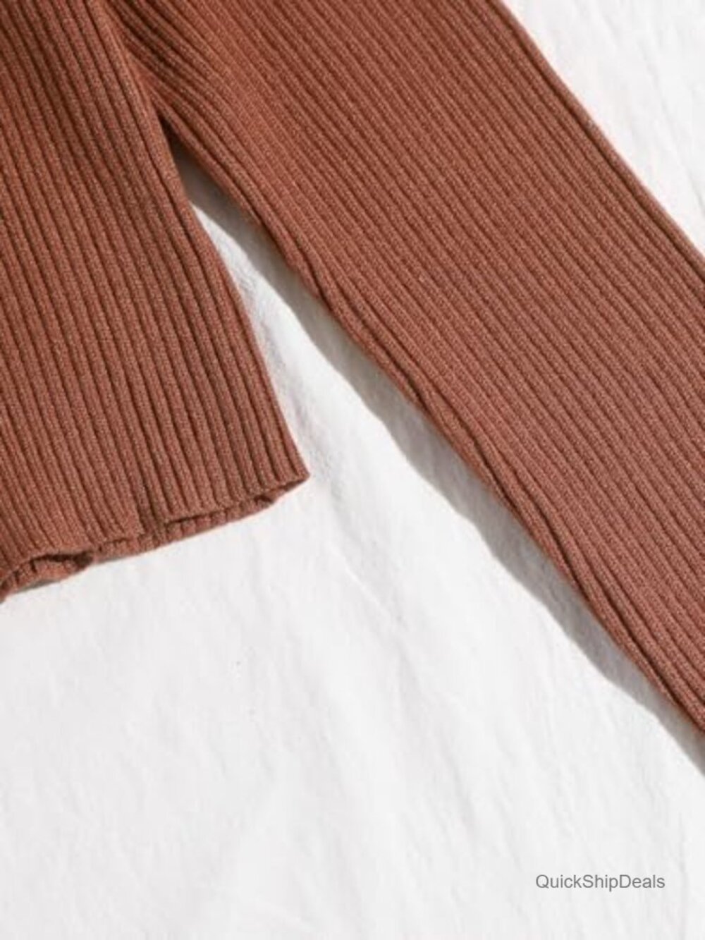 Tie Front Long Sleeve Rib Knit Shrug Sweater Cardigan Crop Top - Picture 5 of 6